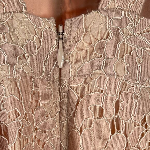 Asos Formal Dress Full Length Peach Lace Bridesmaid Wedding Size 4 (READ) - Picture 5 of 10